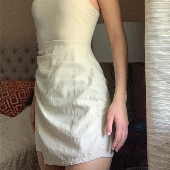 zara beige mini dress Zara Woman Beige Plaid Sleeveless Mini Dress main image 1